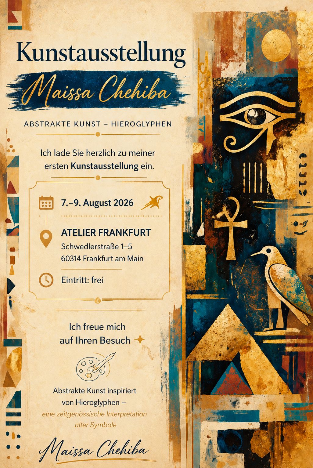 Kunstausstellung Maissa Chehiba Plakat